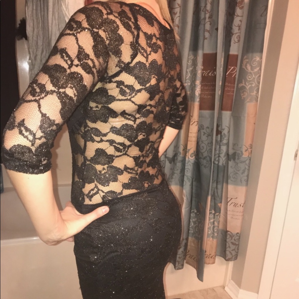 Lace black cocktail dress/ club dress small
